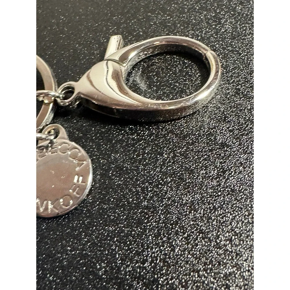Rebecca Minkoff Letter A Light Blue Saffiano Tassel Charm Keychain‎ Bag Fob - Picture 5 of 12